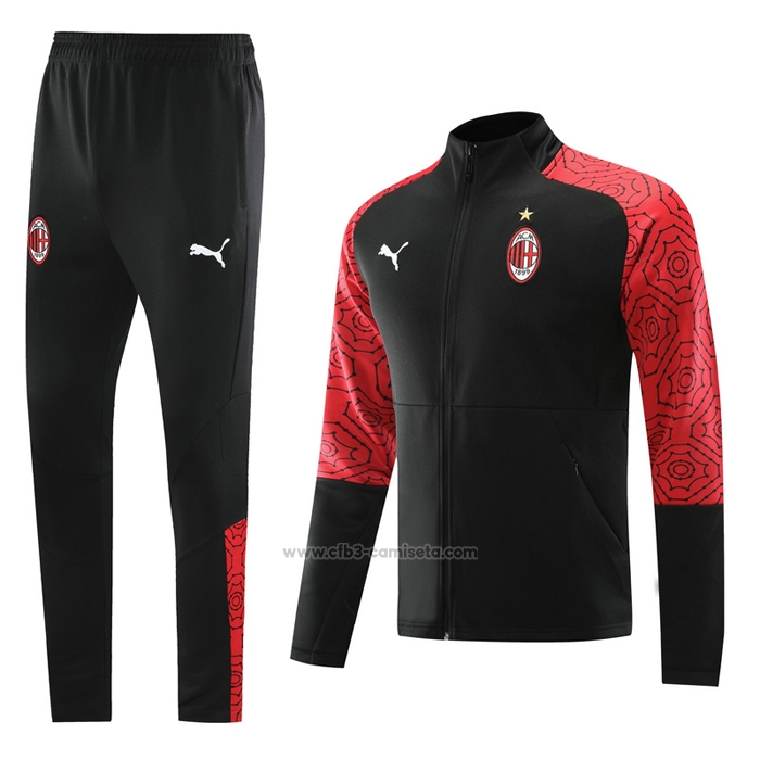 Chandal de Chaqueta del AC Milan 2020-2021 Negro y Rojo